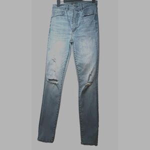 Abercrombie Junior Stretch Skinny High-Rise Denim Distressed Jeans 4R / 27